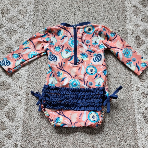 Ruffle Butts Paisley Paradise One Piece Rashguard - Picture 4 of 5